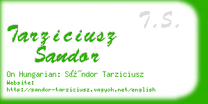 tarziciusz sandor business card